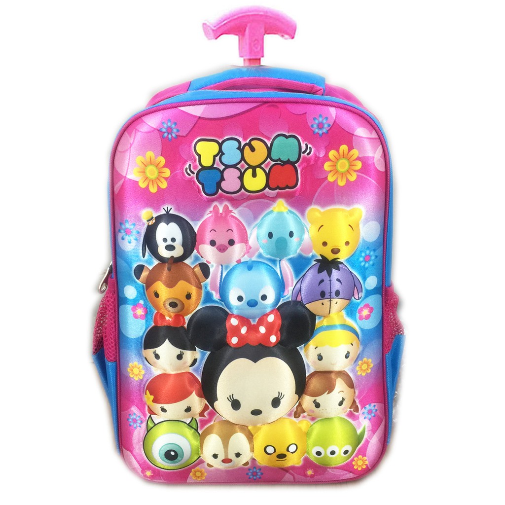 Tas Troley Sekolah Anak SD  embos t svum 3D Timbul Hard Cover TROLI EMBOS TSUM TSUM