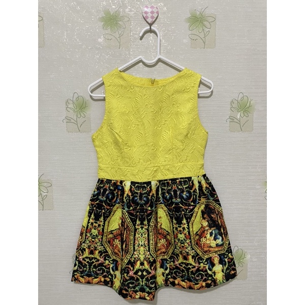 Yellow Motif Dress Size S