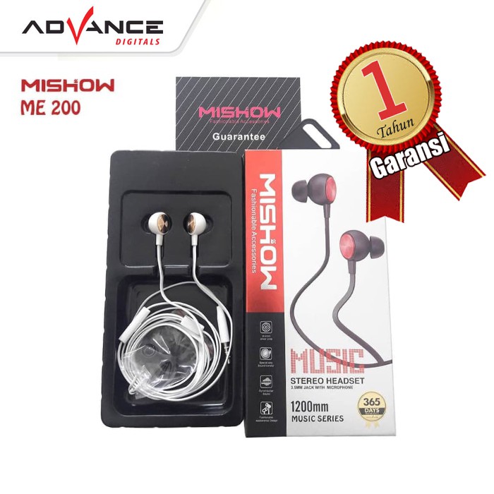 EARPHONE MISHOW ME200 STEREO ADA MIC SUARA MANTAP
