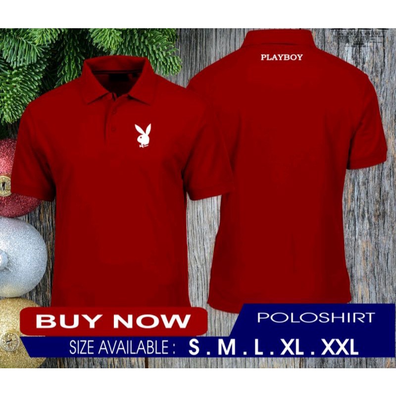 Kaos PLAYBOY Kaos Kerah PLAYBOY Kaos Polo Shirt PLAYBOY Full Bordir.