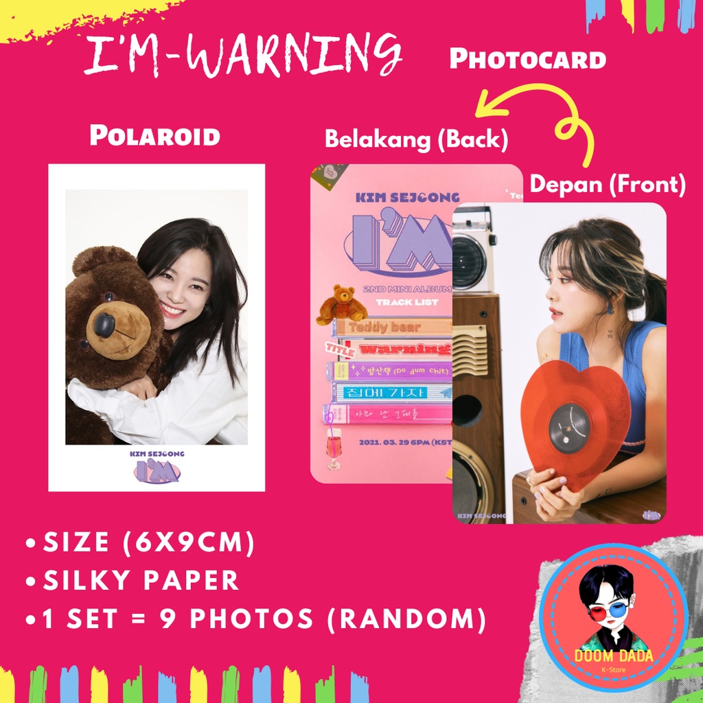 (ISI 9 PCS) Polaroid Kim Sejeong I’m - Warning / Photocard Kim Sejeong KPOP