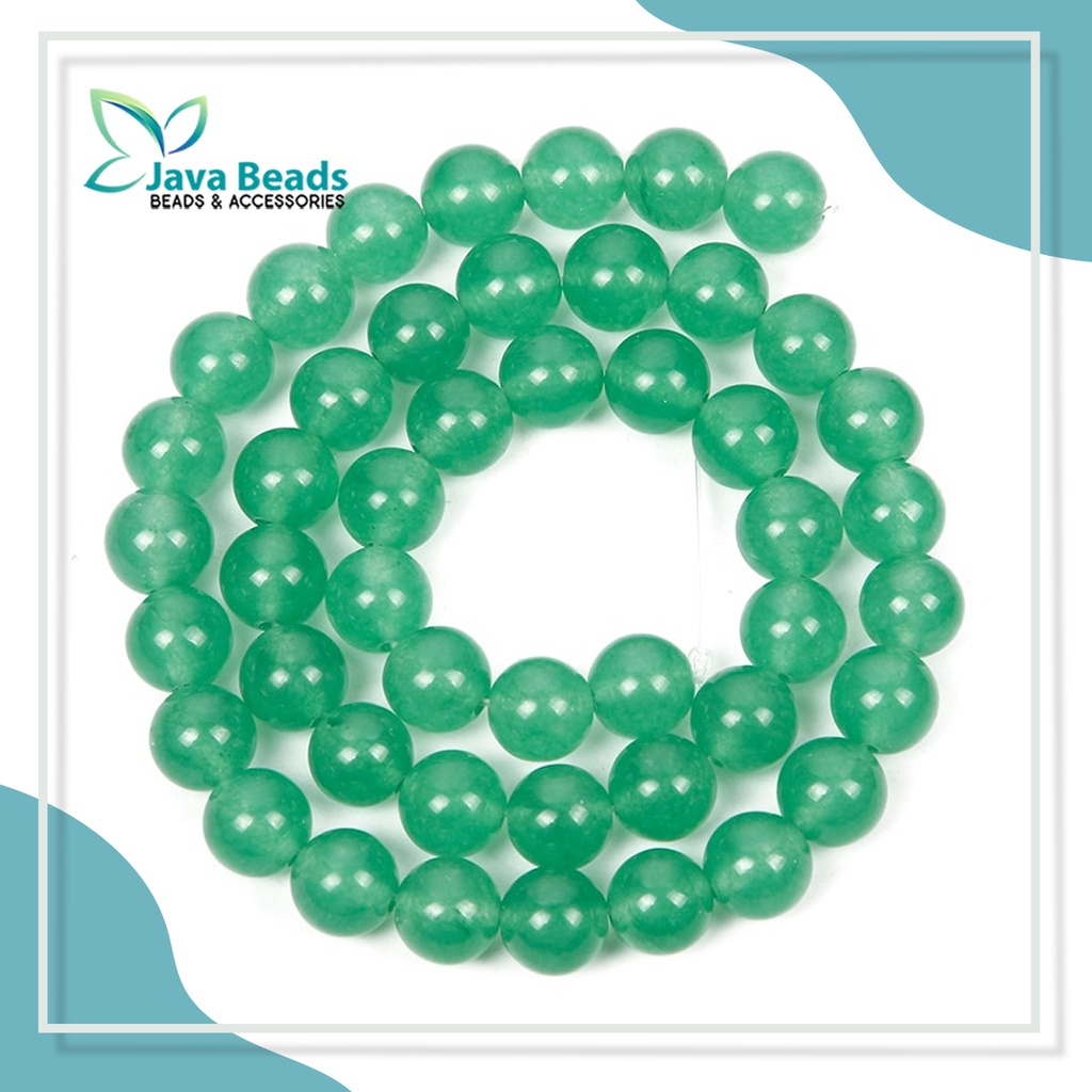 Bahan Gelang Batu Alam Natural Green Aventurine Stone Bead Round