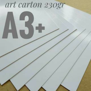 ( 50 Lembar ) Kertas Art Carton 230 Gsm / Karton Glossy Uk A3+ / 32cm X 48.3cm