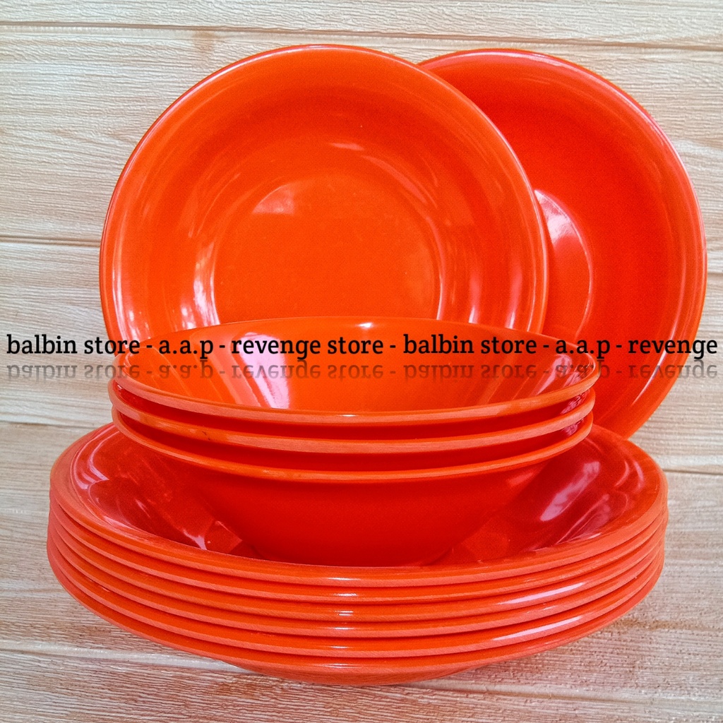 satu set isi 1 piring makan uk.9.inch &amp; 1 mangkuk mie bulat uk.6.inc | piring melamin dan mangkuk melamin berkualitas tinggi - melamine ware food grade