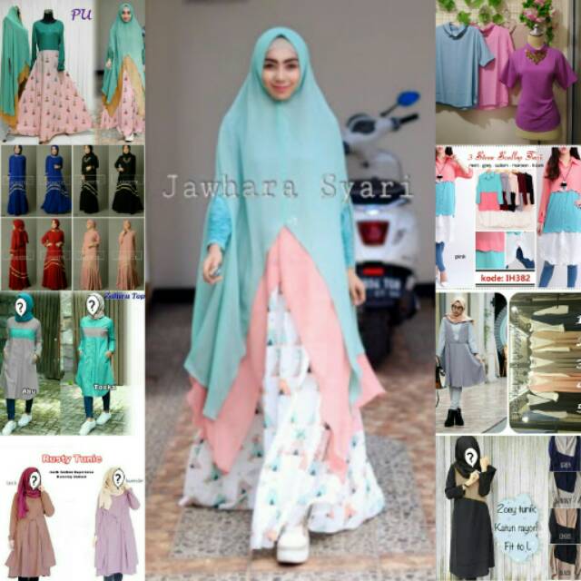 Cuci gudang, paket usaha super murah isi 15 baju /atasan wanita / tunik wanita / hijabers style