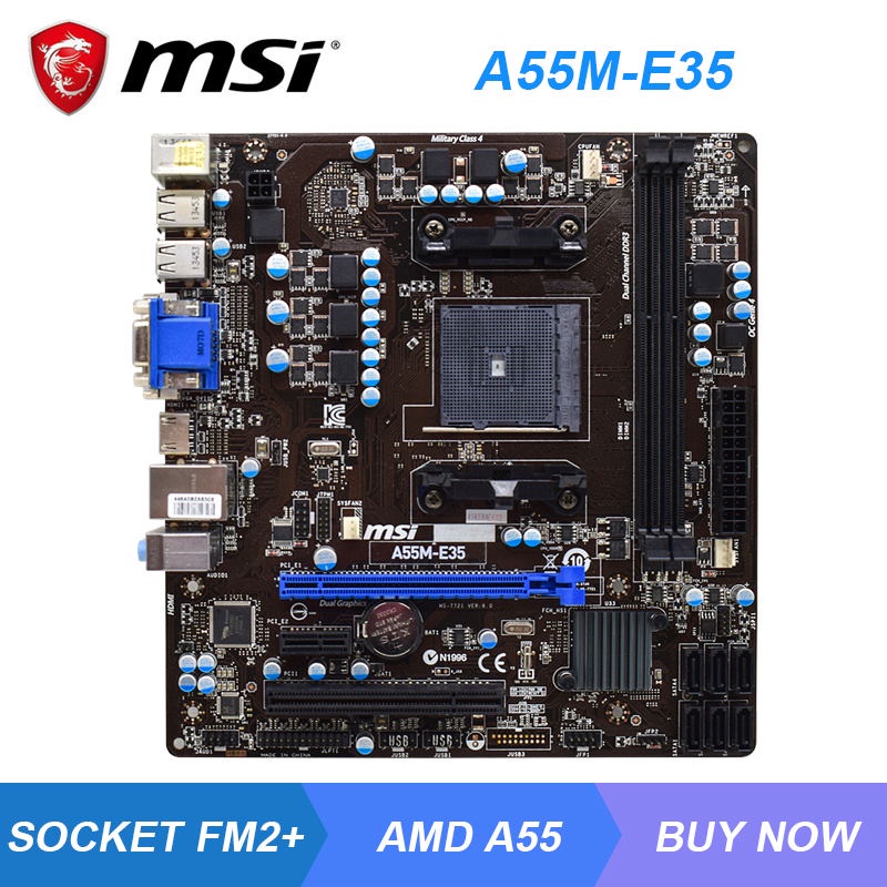 PREORDER MSI A55M-E35 Socket FM2+ AMD A55 Desktop PC Motherboard DDR3 32GB A10-7700K A8-7650K Cpus P