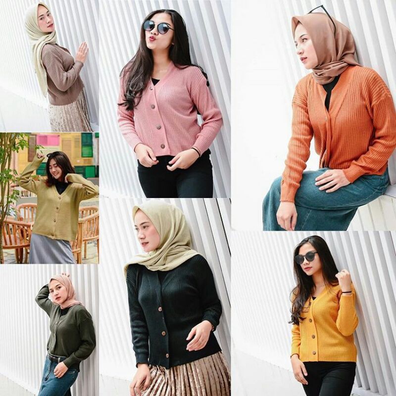 Cardi Crop Starda Button-1
