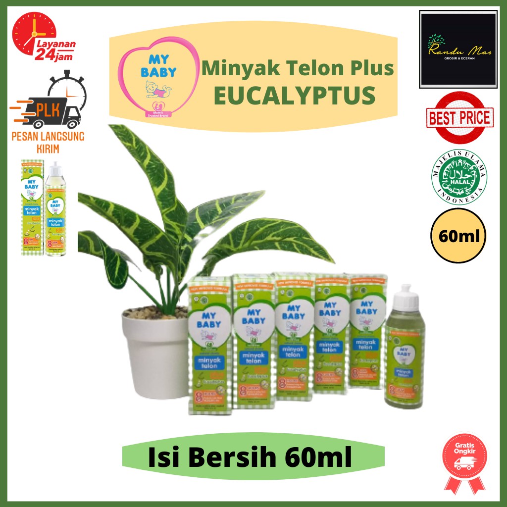 Minyak Telon My Baby 60ml Plus Eucalyptus Perlindungan 8 Jam Anti Nyamuk Original BPOM