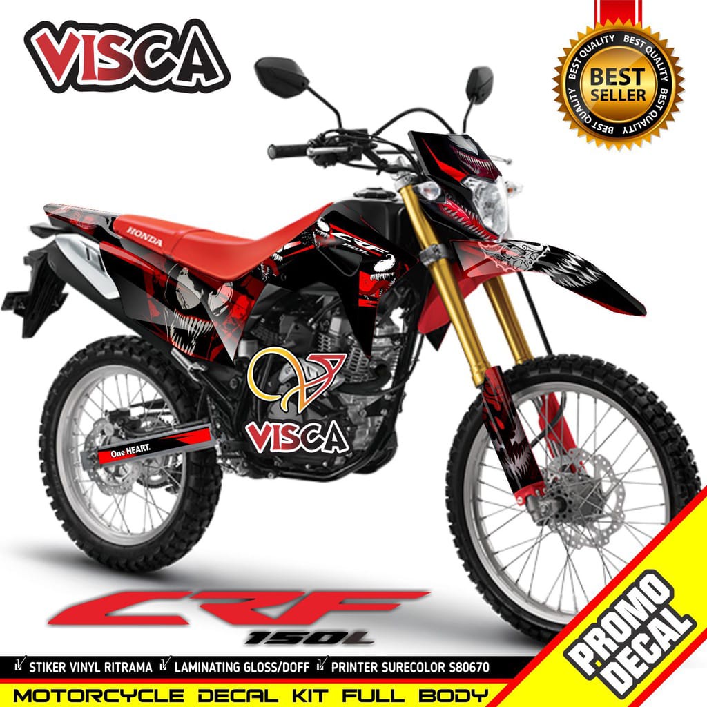 COD / Bayar Ditempat Decal Honda CRF 150l Stiker Motor Crf 150 l Striping CRF 150 VENOM