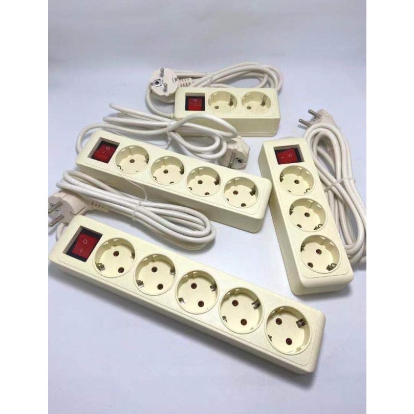 STOP KONTAK 3,4,5 LUBANG PANJANG 1,5M - 5M + KABEL / STOP KONTAK KABEL / Stop Kontak + Kabel 2/3/4/5 Lubang 1.5/3/5/10 Meter SNI