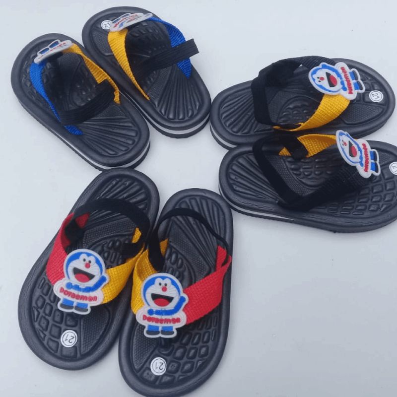 Sandal Jepit Anak Sendal Baby Tali Karet Doraemon