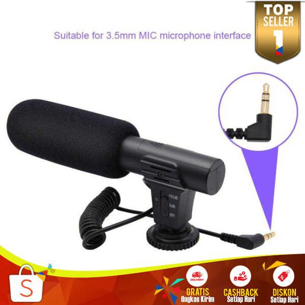 Microphone Shotgun DSLR DS 02 Mikrofon Shogun Berkualitas Suara Fokus Tanpa Kebisingan Micropone