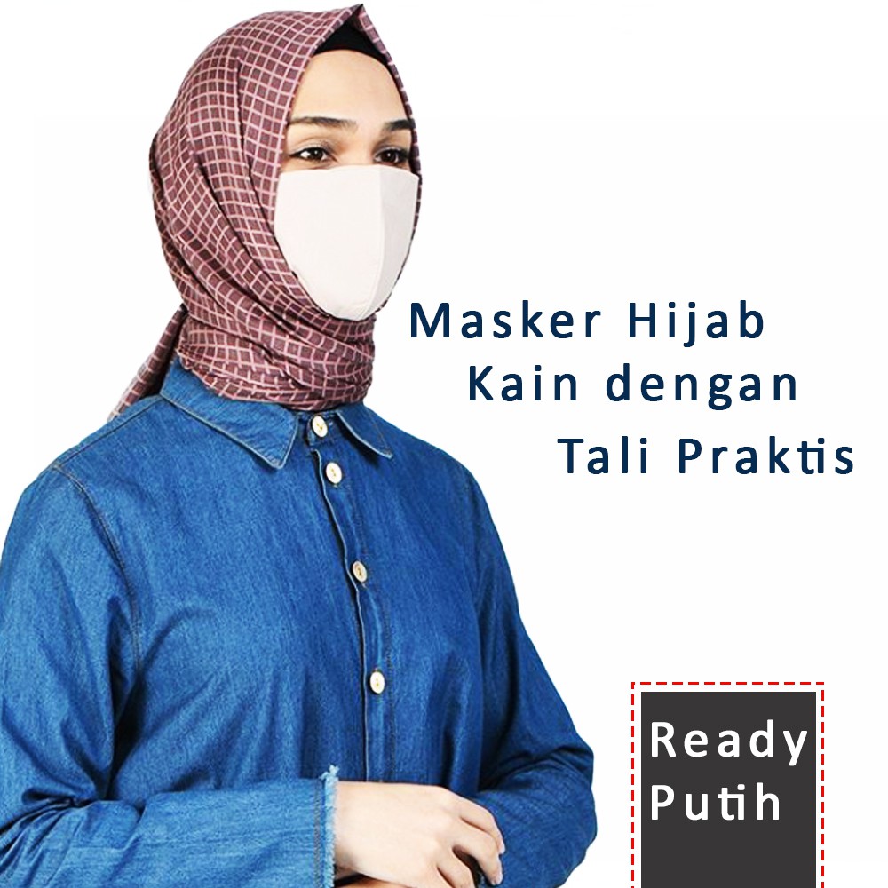 Masker Hijab Kain Polos Tali Panjang