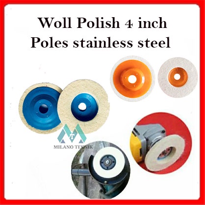 Spon Putih 4&quot; Amplas Gerinda Spon Wool 4 inci poles stainless steel