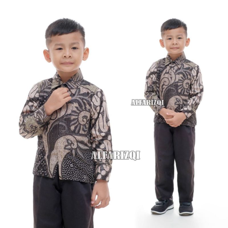 (BISA COD) KEMEJA BATIK ANAK COWOK LENGAN PANJANG//BAJU BATIK ANAK COWOK//BATIK ANAK LAKI LAKI// KEMEJA ANAK MODERN