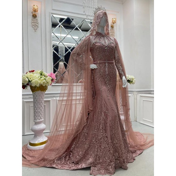 kebaya pengantin slim/ duyung full Payet/