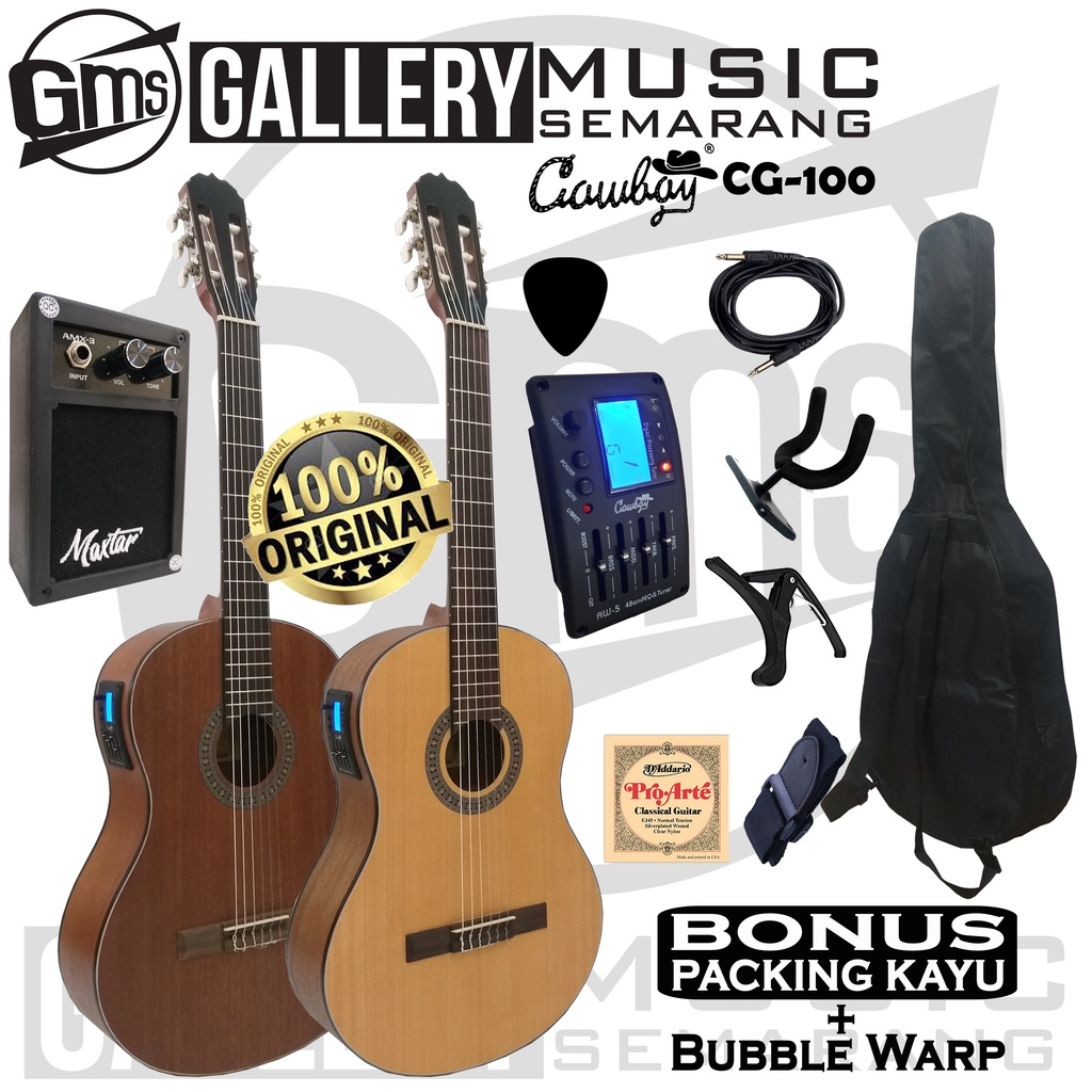 ORIGINAL!!! Gitar Klasik Elektrik Import Merk Cowboy CG-100 NA CG 100 NS Equalizer Tuner Cowboy AW-5