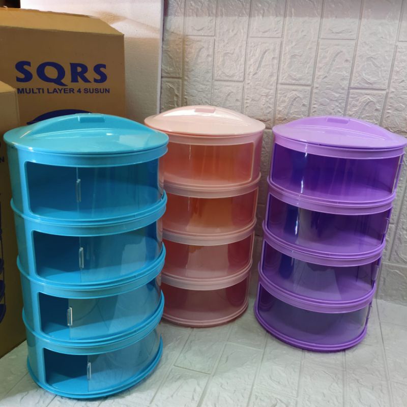 Tudung Saji 4 Susun Warna Rak Makanan 4 Tingkat