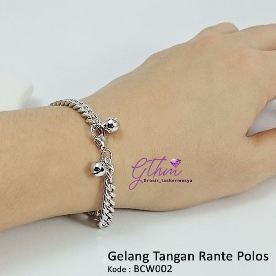 Gelang Tangan Import Wanita Rante Polos Bracelets EMAS SILVER BCG002