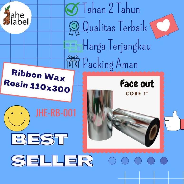 

Ribbon Barcode 110X300 Mtr Ribbon 110X300M Wax Resin Face Out