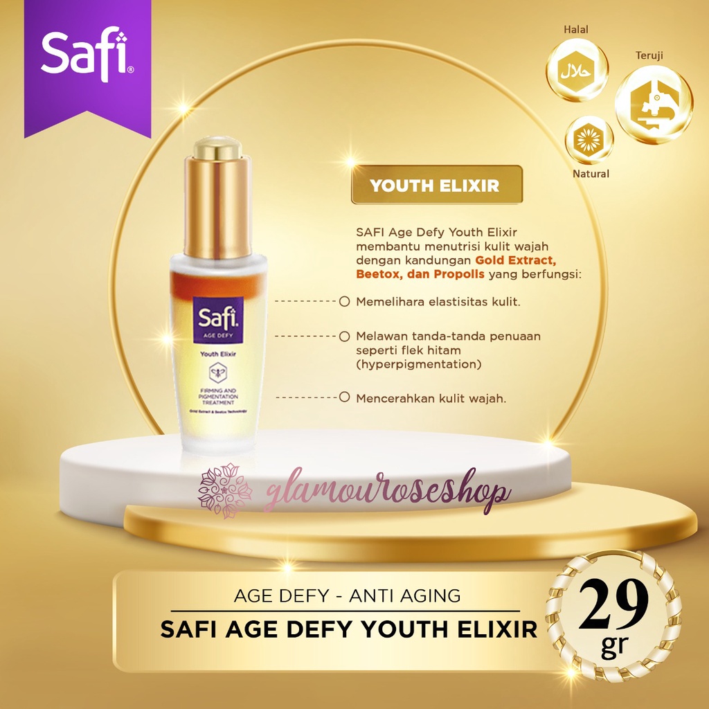 ❤️Glamouroseshop❤️ Safi AGE DEFY Youth Elixir 29gr Serum Wajah Anti Aging Halal BPOM