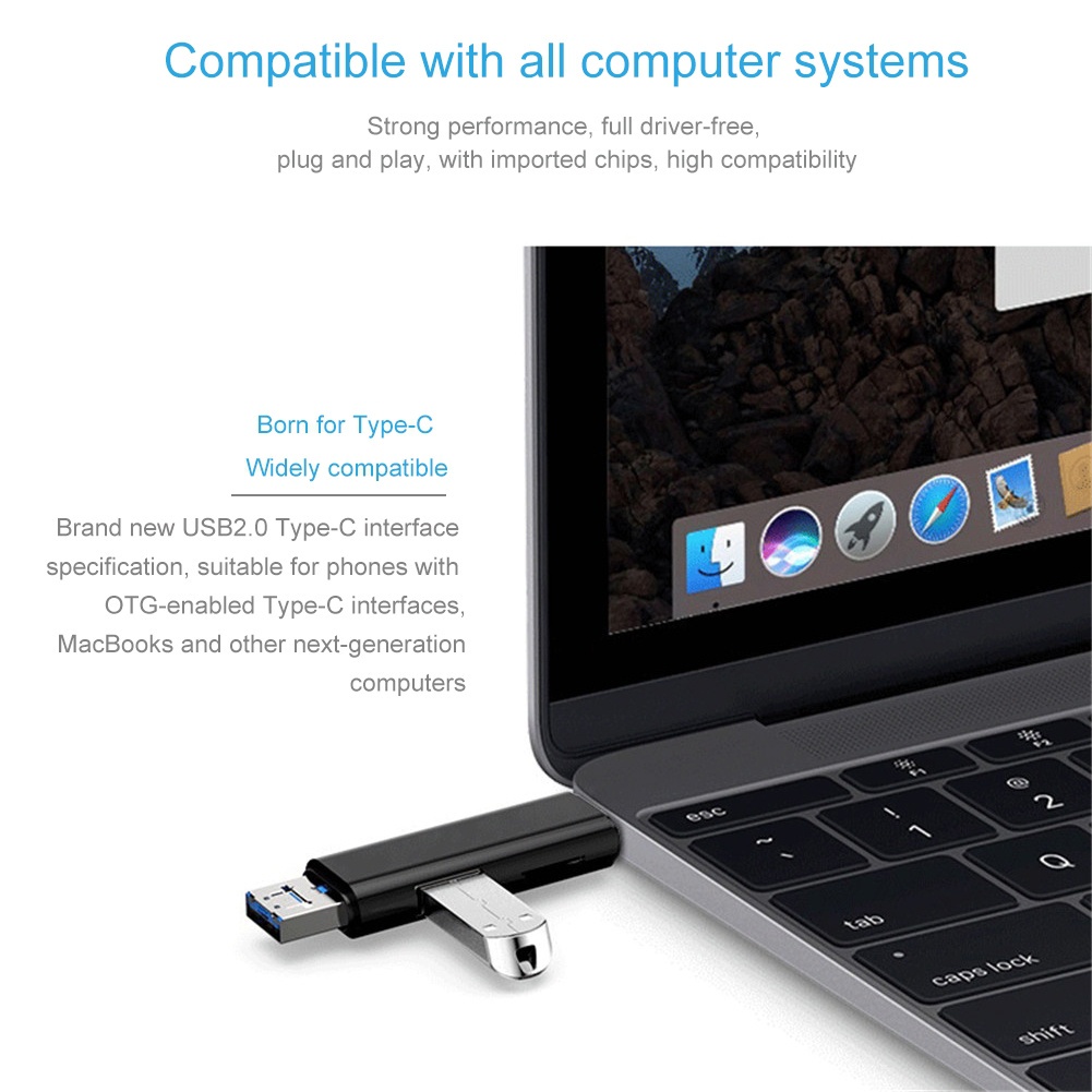 Card Reader 5 in 1 Usb 3.0 Type C / USB / Micro USB SD TF Memory Card Read OTG Adapter 4.8 CR-5IN1 - XOBOX