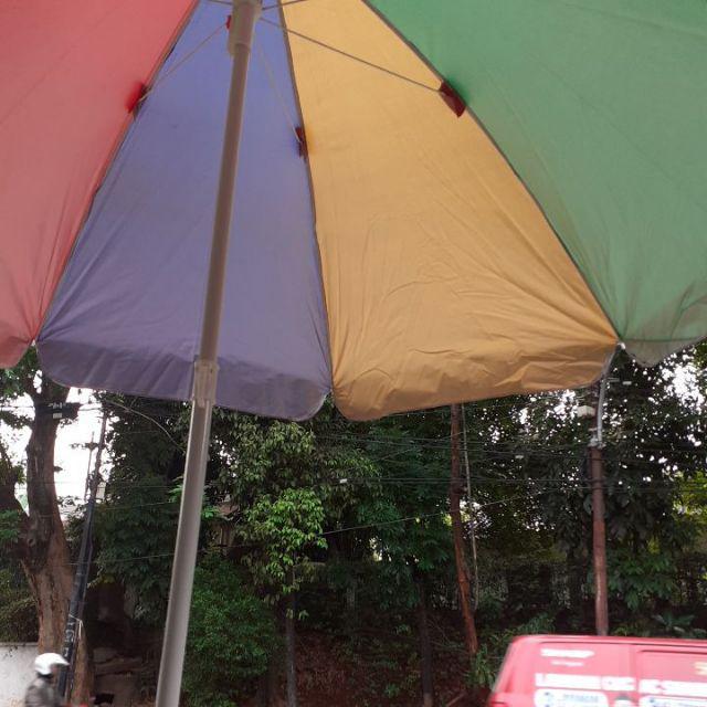 Payung Tenda 220cm Pelangi Silver Payung Pantai Payung Cafe Bazar