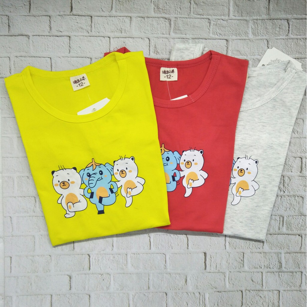 Kaos anak laki laki unisex murah 100% import usia 1-5 thn gambar - TSH ELEPHANT