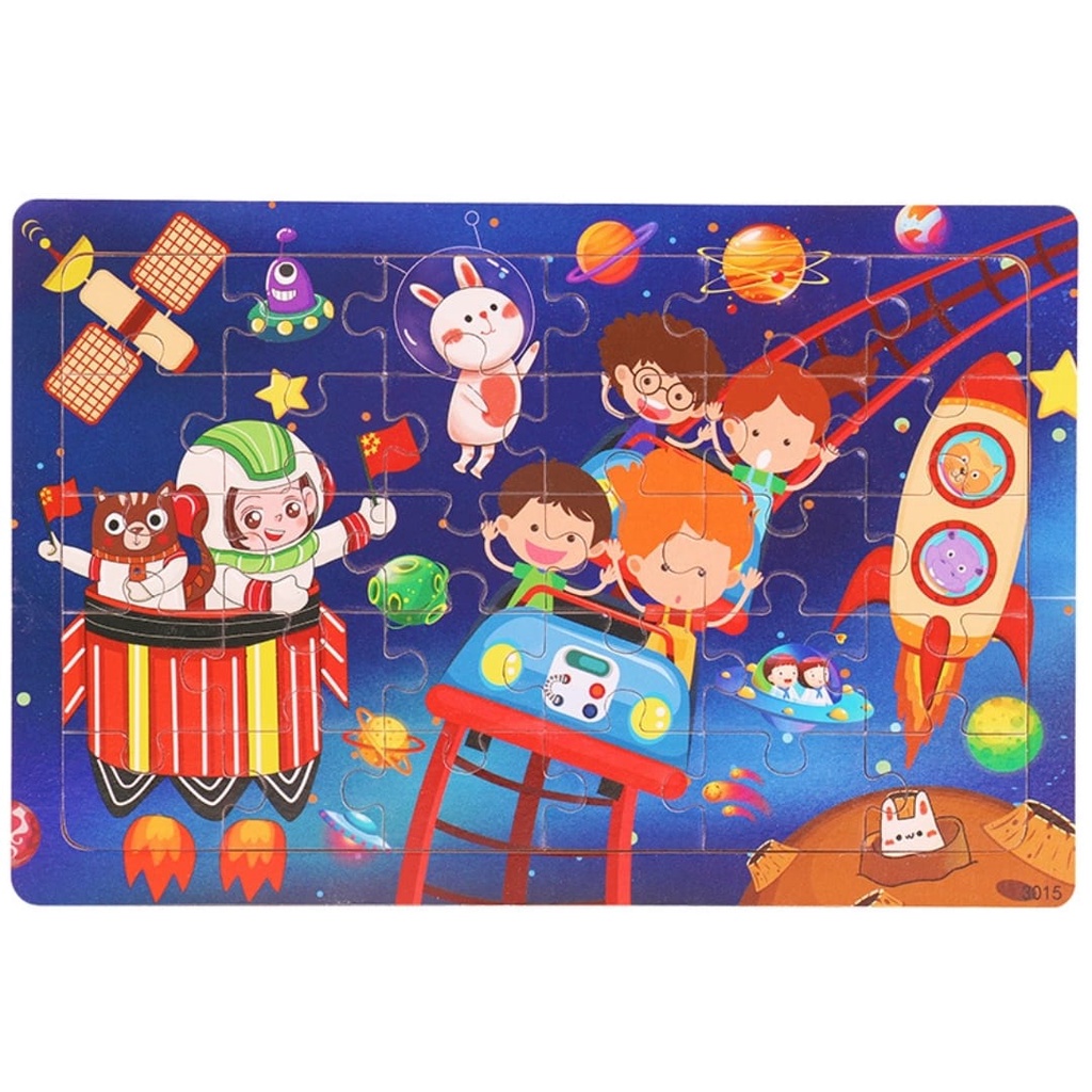 MAINAN EDUKATIF / JIGSAW PUZZLE / PUZZLE KAYU GAMBAR 30 PCS LUCU