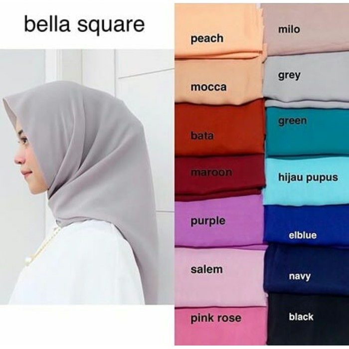 Bella Square / Segiempat Bella / Jilbab Segi4 Bella / Kerudung Bella