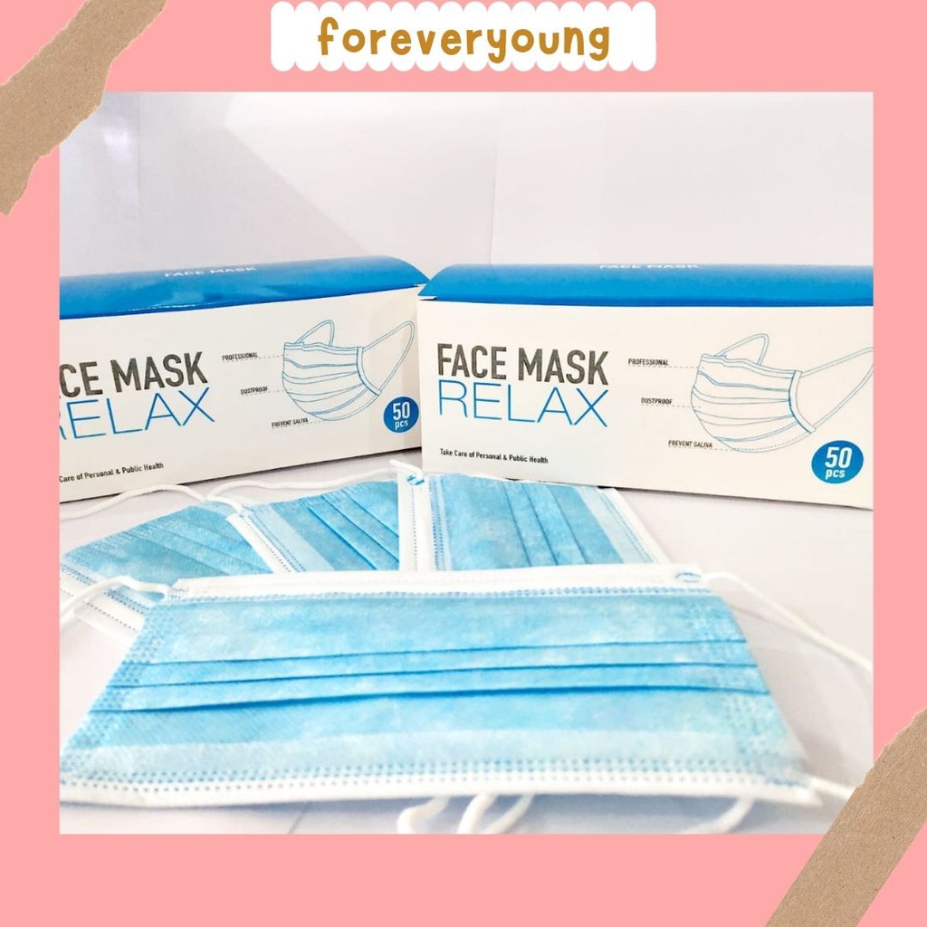 ( Fy ) PROMO!! Masker 3 PLY 1 box masker Earloop Biru kesehatan murah berkulitas