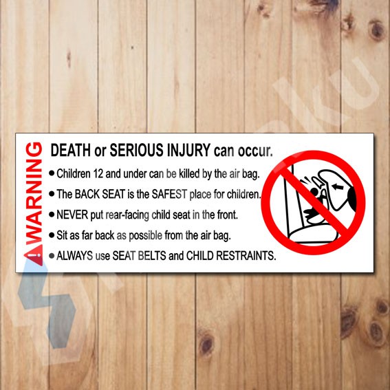 

Stiker Warning Airbag White