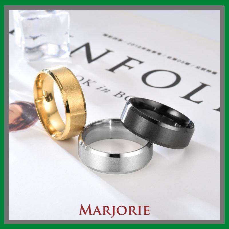 Cincin Jari Bahan Titanium Warna Hitam Emas Silver Untuk Pria-MJD