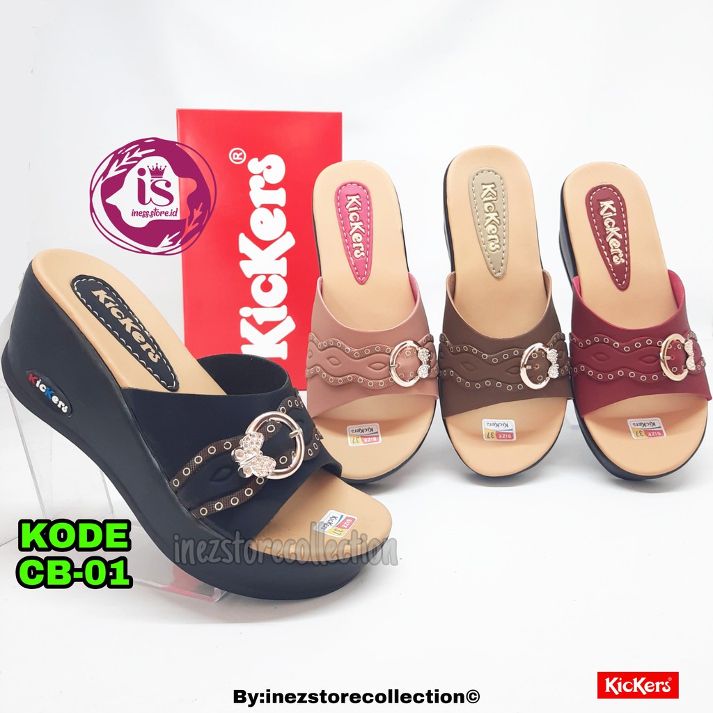 SANDAL WEDGES WANITA TERBARU KICKERS KODE CB-01 MURAH GROSIR