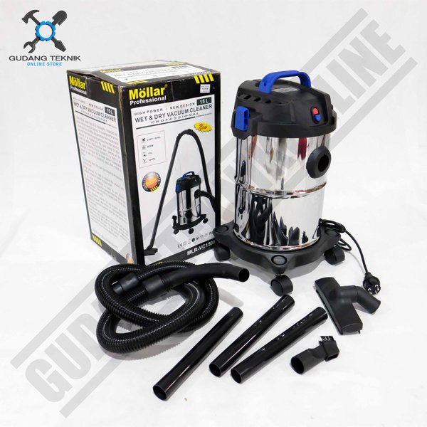 Vacuum Cleaner Mollar 15L MLR-VC1508 - Mesin Sedot Debu Mollar 15 liter Wet &amp; Dry Vacum Vakum