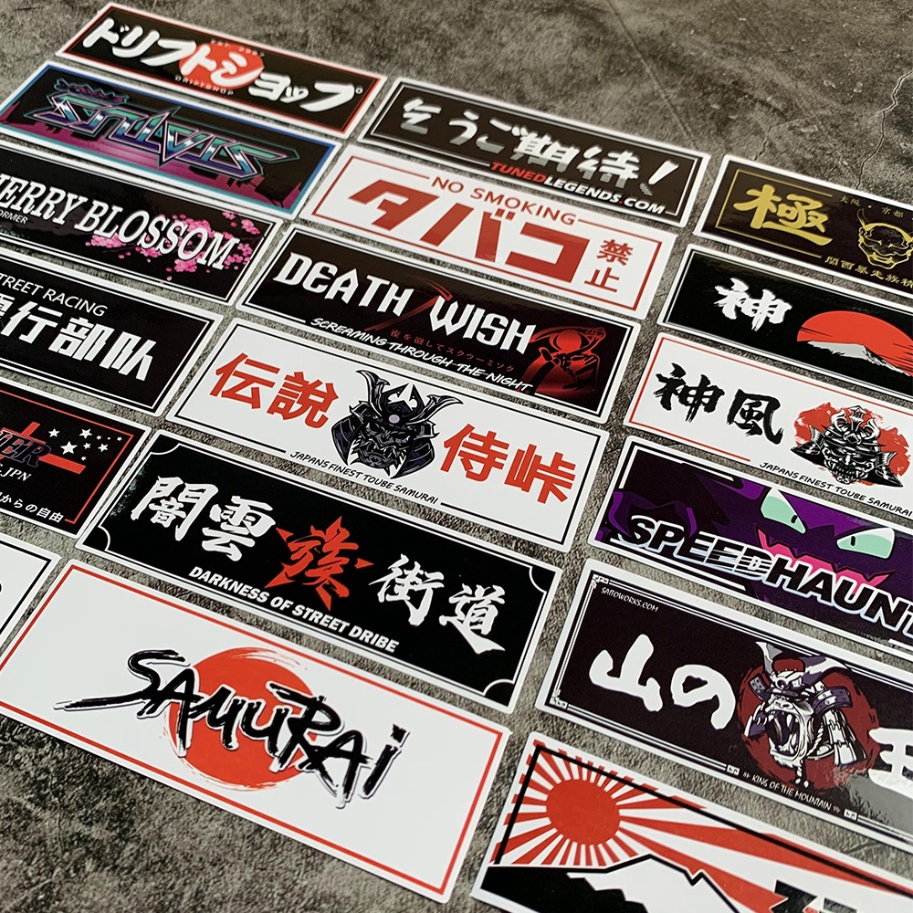 24 Pcs Stiker Vinyl Motif Anime Jepang Tahan Air Untuk Motor / Mobil / Laptop