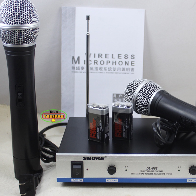 Mic Wireless SHURE DL 868 2 Microphone PEGANG