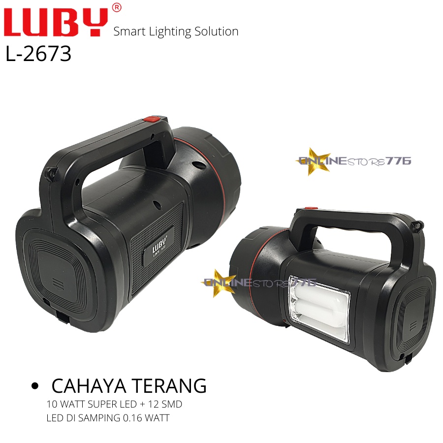 SENTER CAS LUBY L2673 - SENTER BESAR 2in1 LED RECHARGEABLE HANDLIGHT