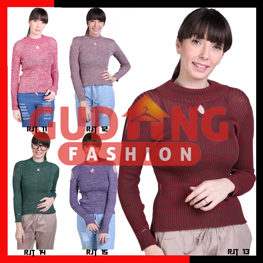 Sweater Polos Wanita - Rajut (COMB)