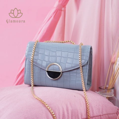 Tas Selempang Sling Bag Wanita Korea Croco Mini Kekinian Tali Rantai Terbaru Murah - ALNCI01
