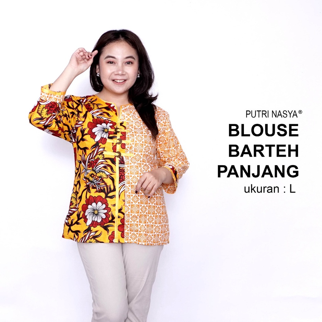 Blouse Batik Big Size Wanita Atasan Batik Lengkap S-M-L-XL-2L-3L-4L-5L-6L-7L Model Blus Jumbo Seragam Batik / Atasan Formal Kantor Wanita / Pakaian Seragam Batik Kerja Wanita / Pakaian Batik Kekinian LD 140 Model Terkini Modern Terbaru