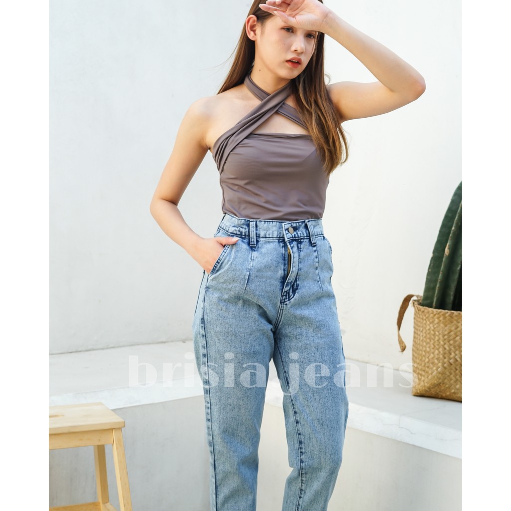 [SIZE 27-34] STELLA Highwaist Boyfriend Jeans - Snow Blue Series / Bigsize Jeans Boyfriend