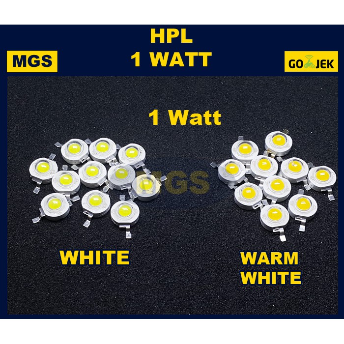 100Pcs LED HPL 1w Tanpa Pendingin