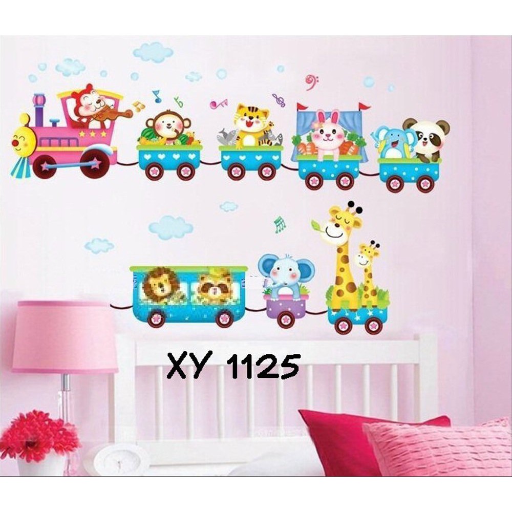 WALLSTICKER WALL STIKER60X90 XY1125 TRAIN ANIMAL GEN