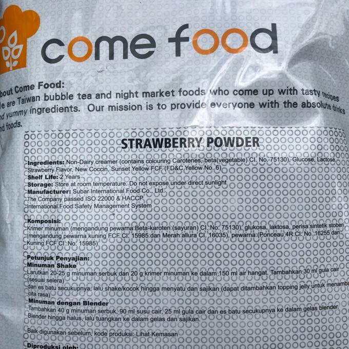 

[COD] Come Food Strawberry Powder 1 Kg / bubuk minuman strawberry / drink [COD]