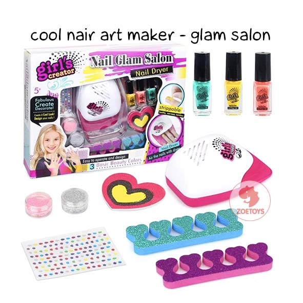 Zoetoys Cool Nail Art Maker | Kids Manicure Toy Fast Drying Beauty Salon | Mainan Set Pena Salon Kuku Anak | Cari Kado Edukasi Natal