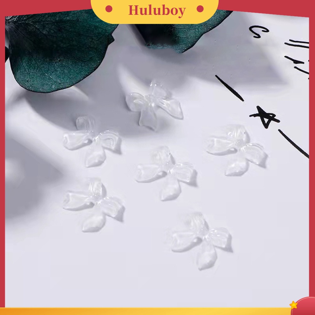Huluboy Huluboy♡ 50 Pcs / Set Ornamen Dekorasi Kuku 3D Bentuk Ikatan Simpul Glitter Untuk Manicure Wanita