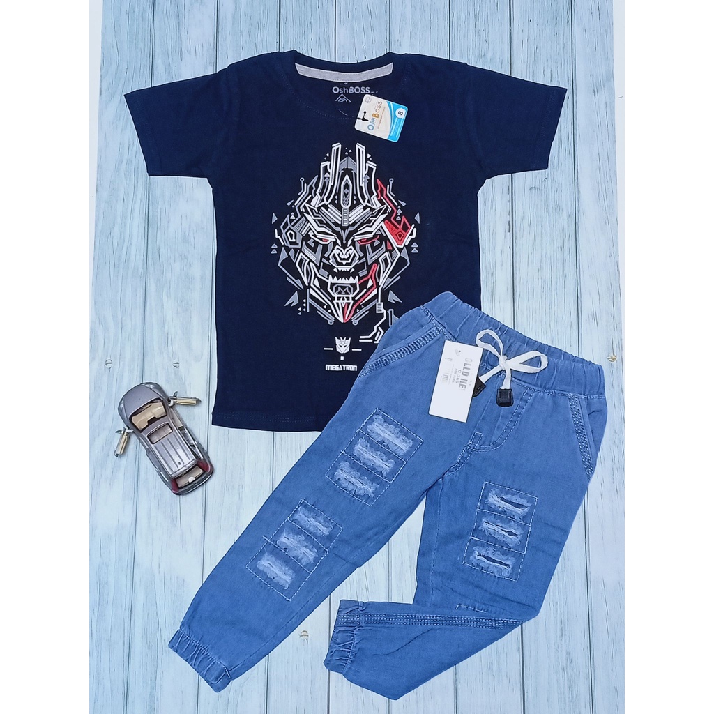 STJRP - Premium Setelan jogger ripped anak dan kaos distro karakter 1-8 tahun part 2-Megatron