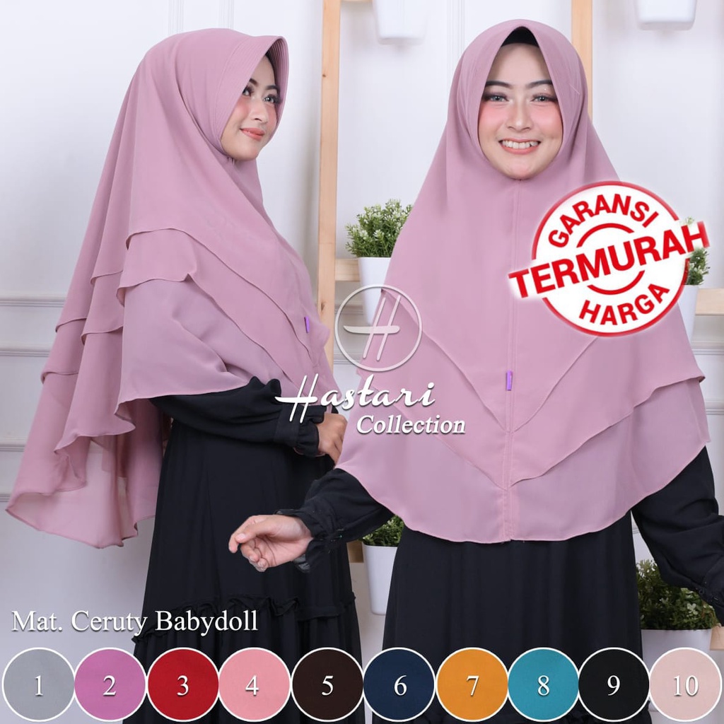 JILBAB Kerudung Bergo HIJAB KHIMAR SYARI TIGA LAYAR