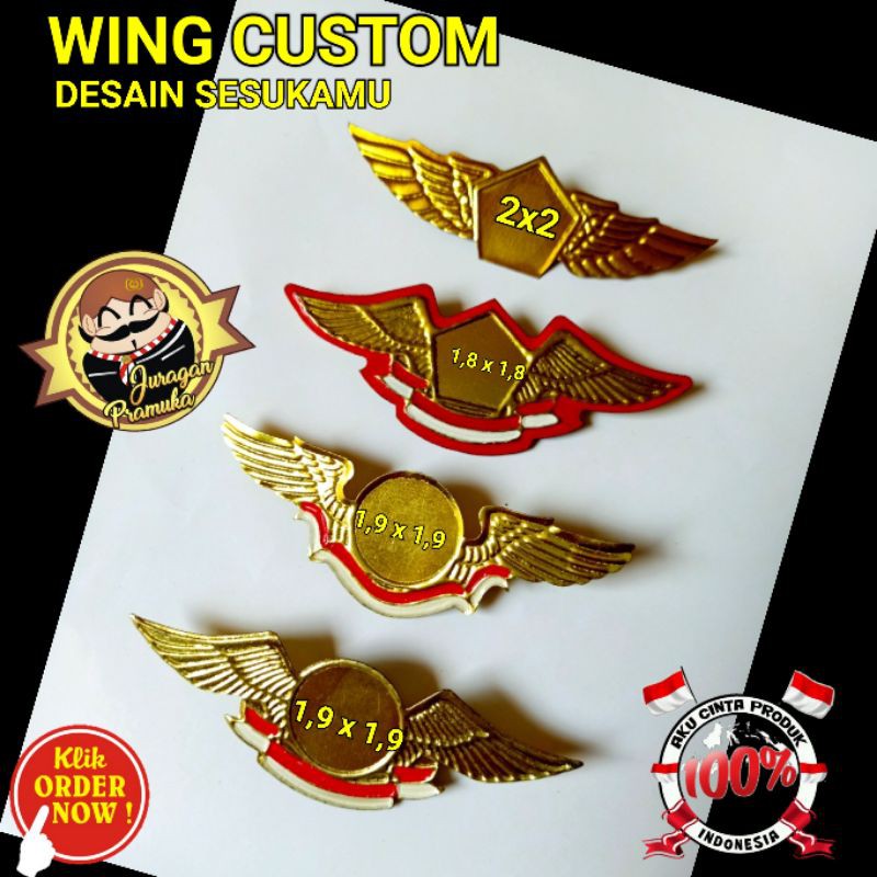 WING CUSTOM DESAIN SENDIRI ( MINIMAL ORDER 20 PCS ) ( CUSTOM )